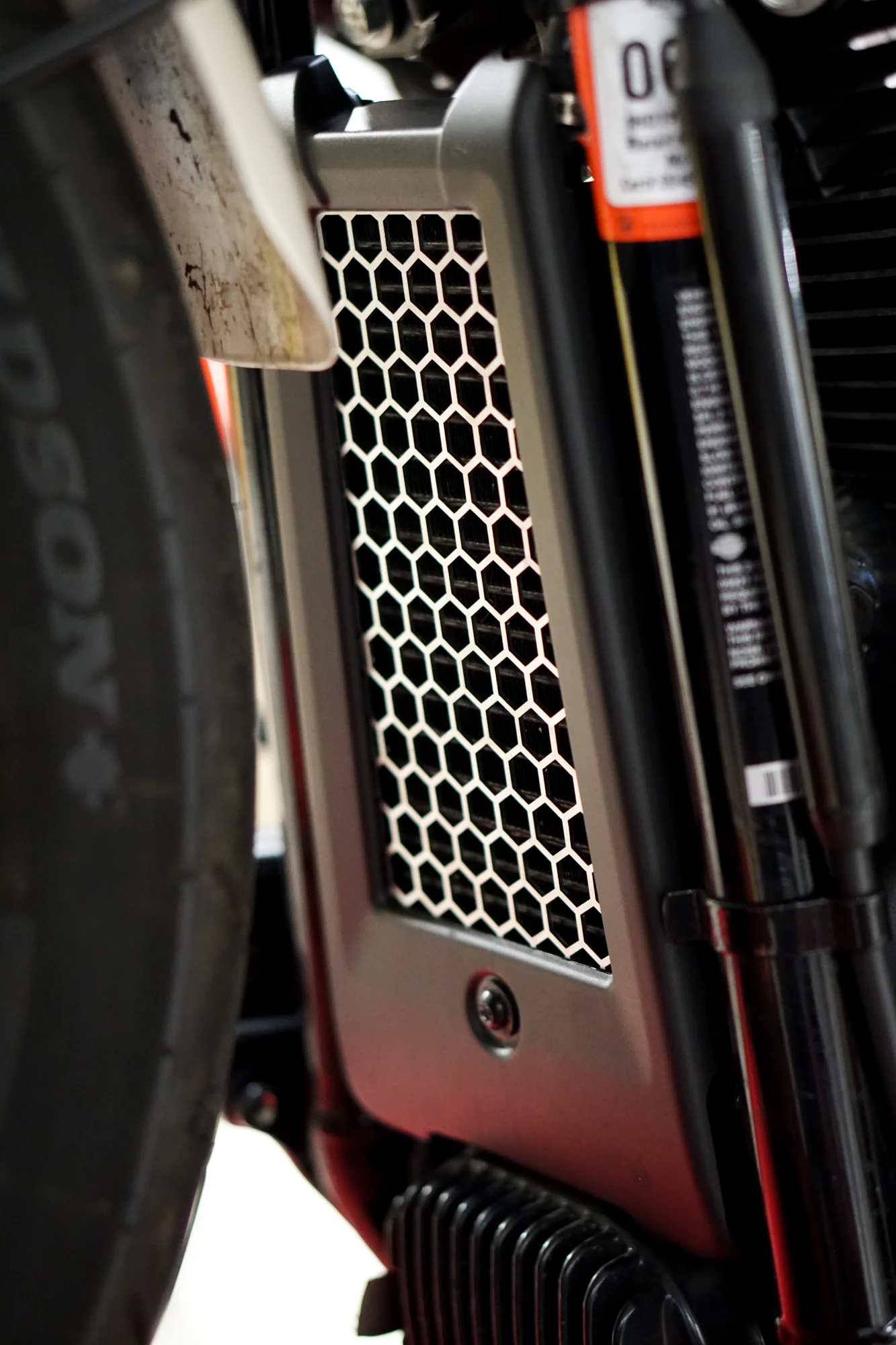 Harley M8 2020+ Softail Oil Cooler Guard (Brushed Stainless) - Image 4