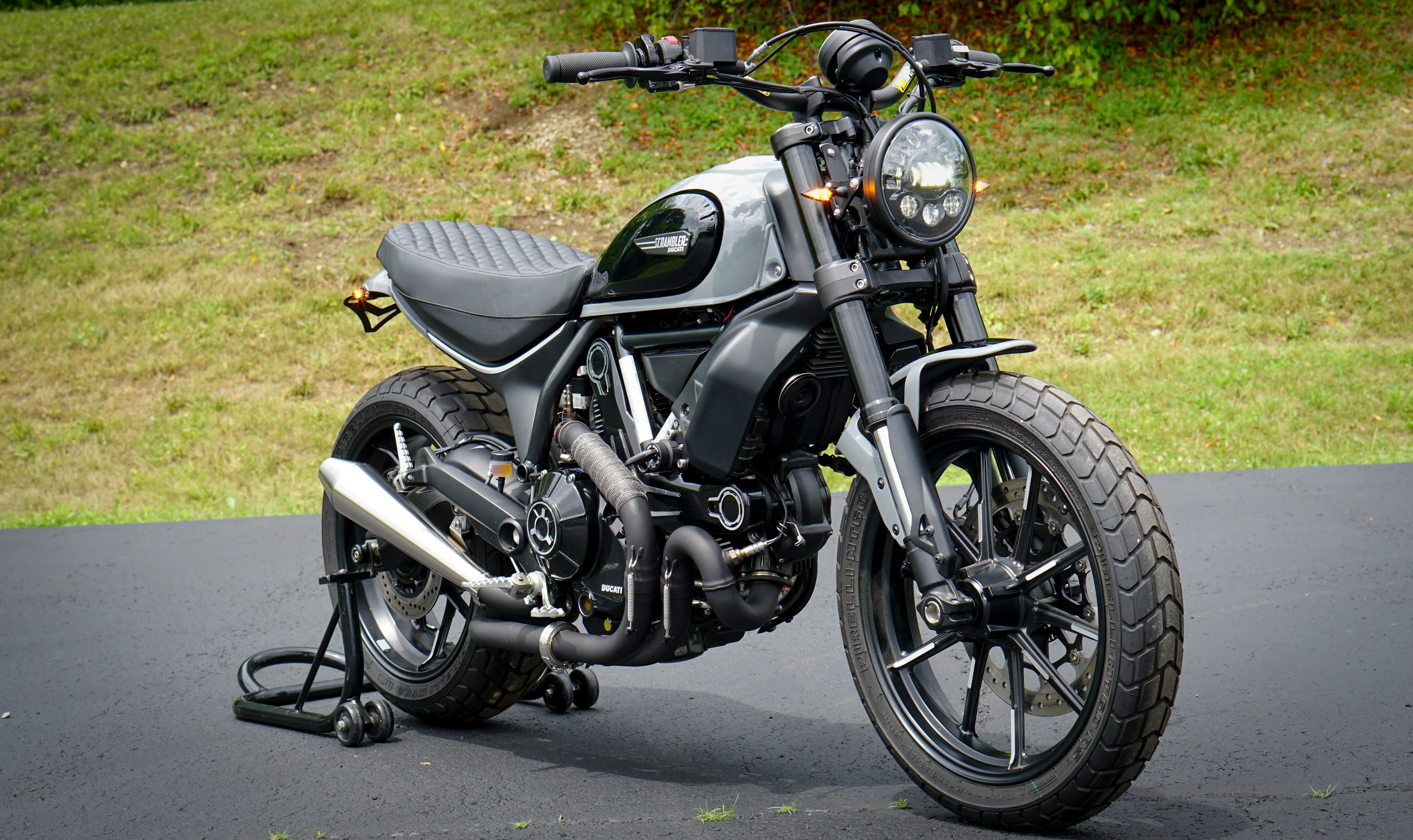 Ducati Scrambler Gauge Relocation + Handlebar kit + Ignition Relocation Kit + 7" Led Headlight Conversion 2016-2022 - Image 4