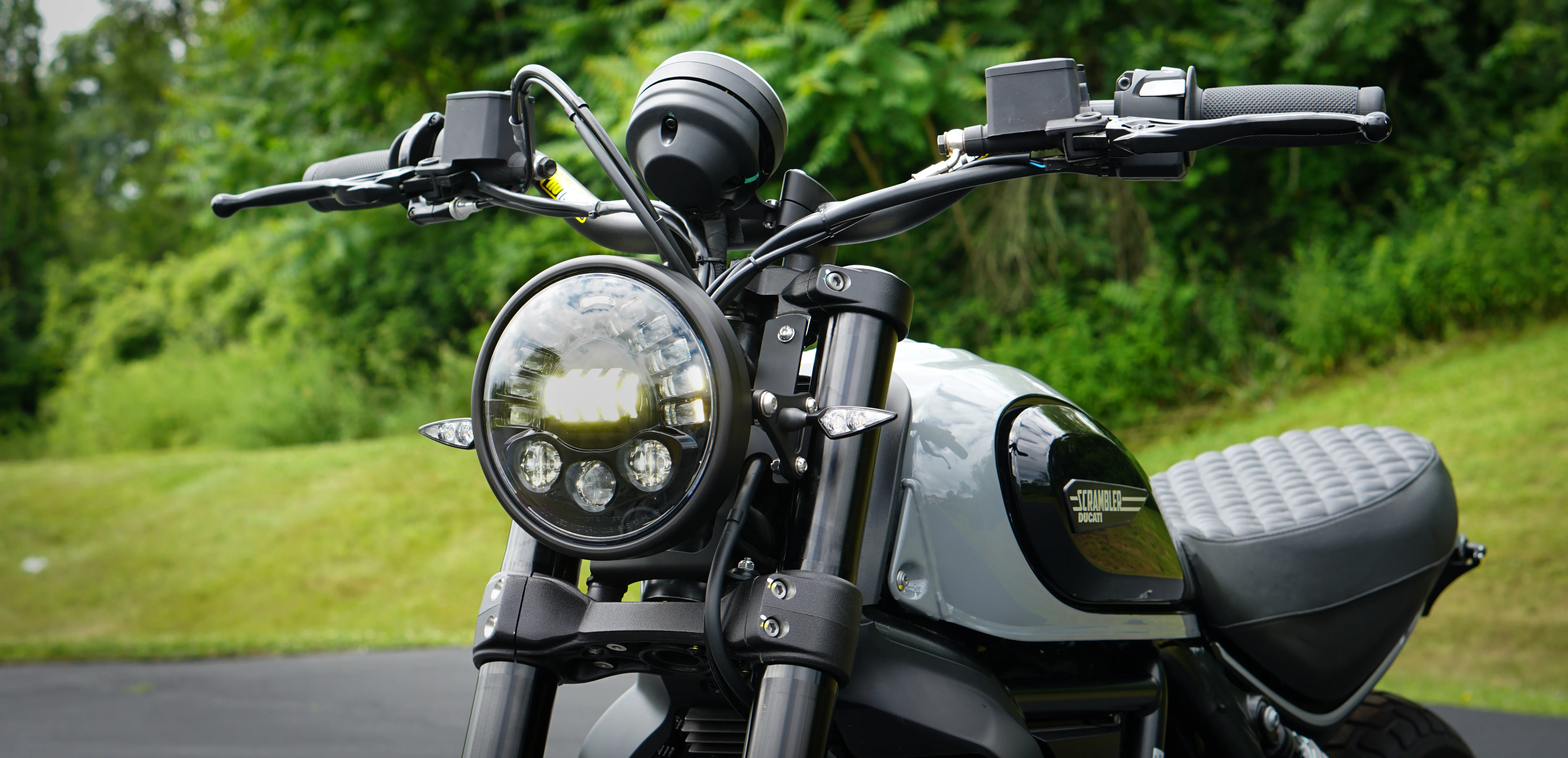 Ducati Scrambler Gauge Relocation + Handlebar kit + Ignition Relocation Kit + 7" Led Headlight Conversion 2016-2022 - Image 6