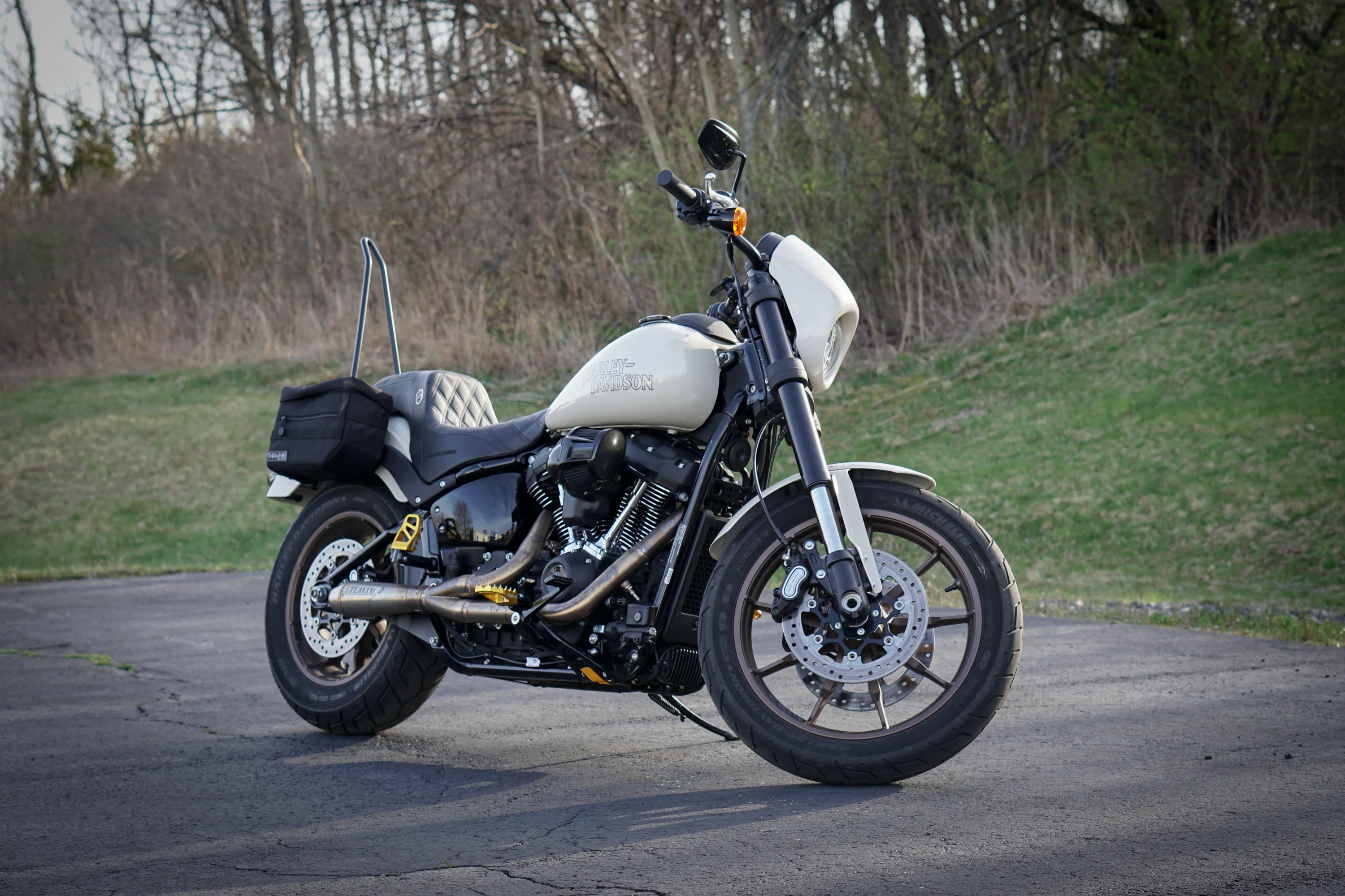 Harley M8 2020+ Softail Oil Cooler Guard (Black Powder Coat) - Image 9