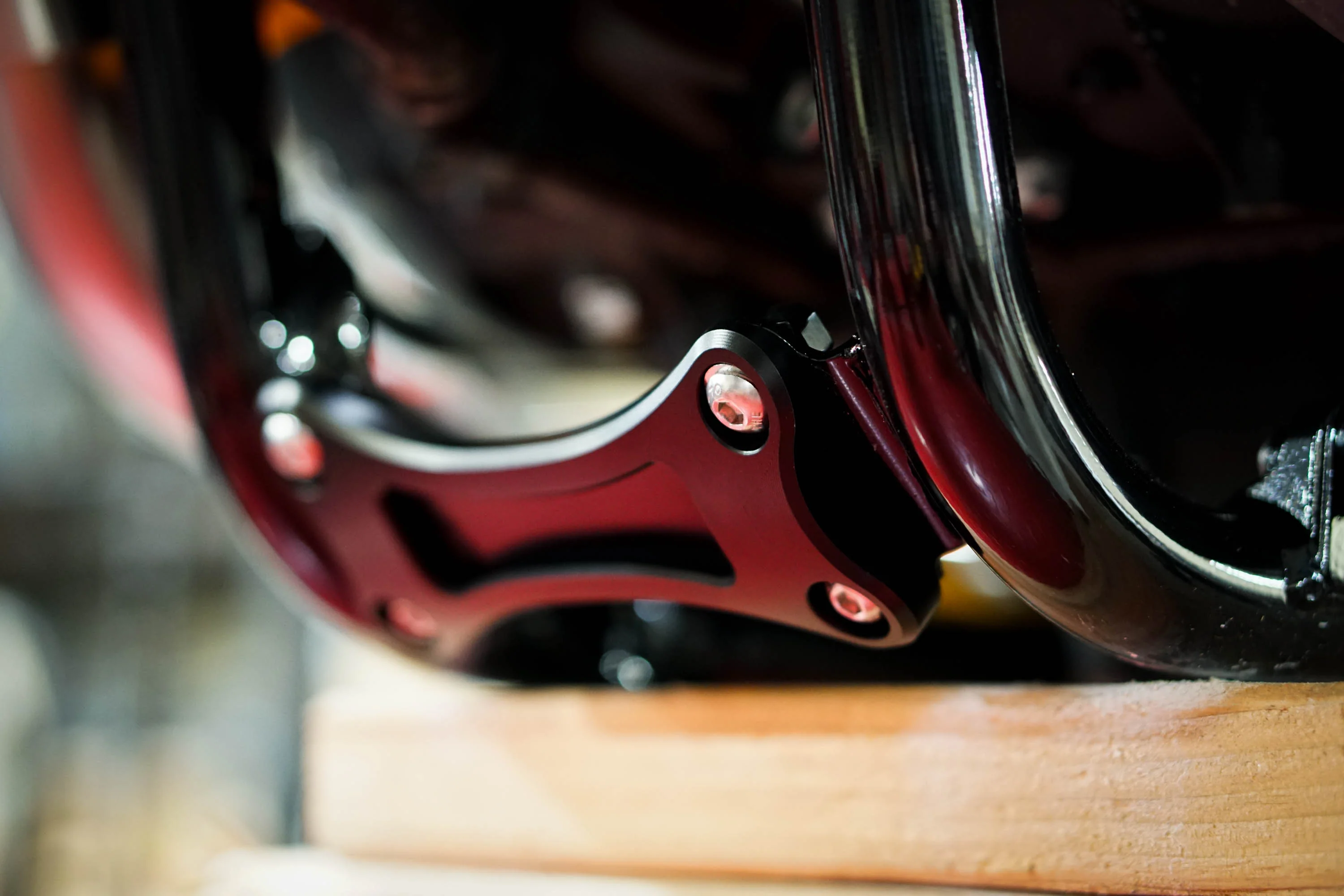 Triumph Bobber Machined Frame Cradle Brace Stiffener - Brogue Moto - Image 3