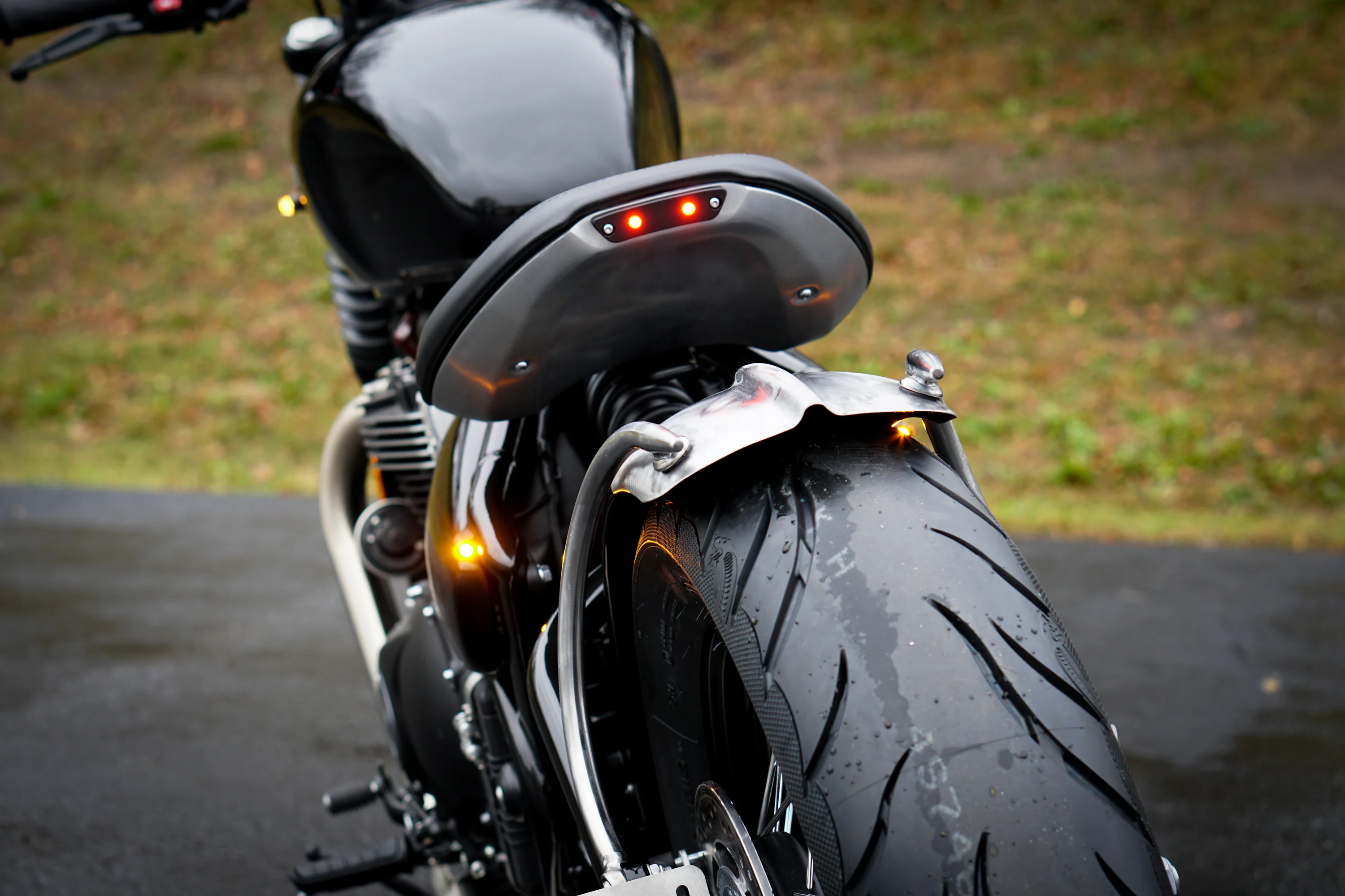 Triumph Bobber Machined Frame Rail Turn Kits - Featuring Kellermann Atto Dark Integral LED's - Image 5